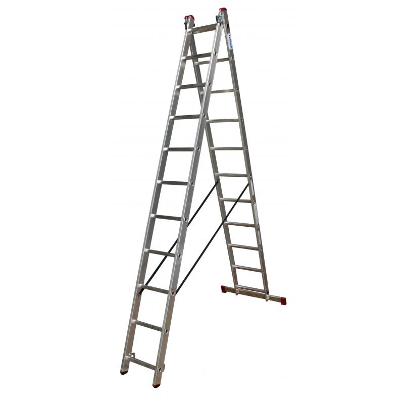 Veelzijdige ladder 2x11 treden 6,05meter! *NIEUW*