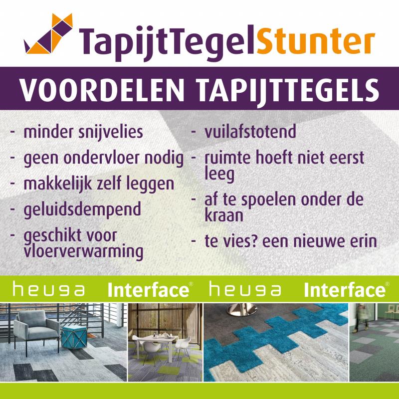 GOEDKOOP Grote Partijen Heuga & Interface Tapijttegels Nieuw