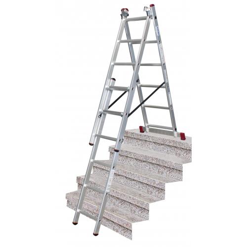 Vouwladder 3x6 treden MET trapfunctie 4,55m *NIEUW*