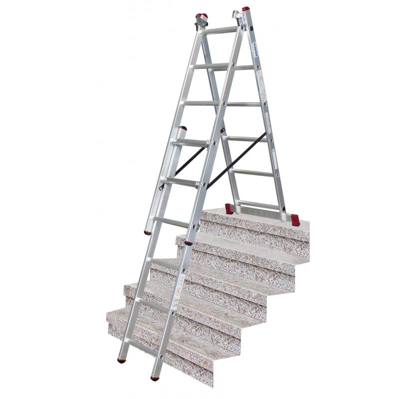 Vouwladder 3x6 treden MET trapfunctie 4,55m *NIEUW*