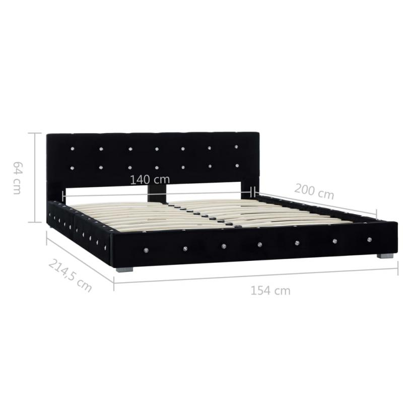 mooi bed met matras fluweel zwart