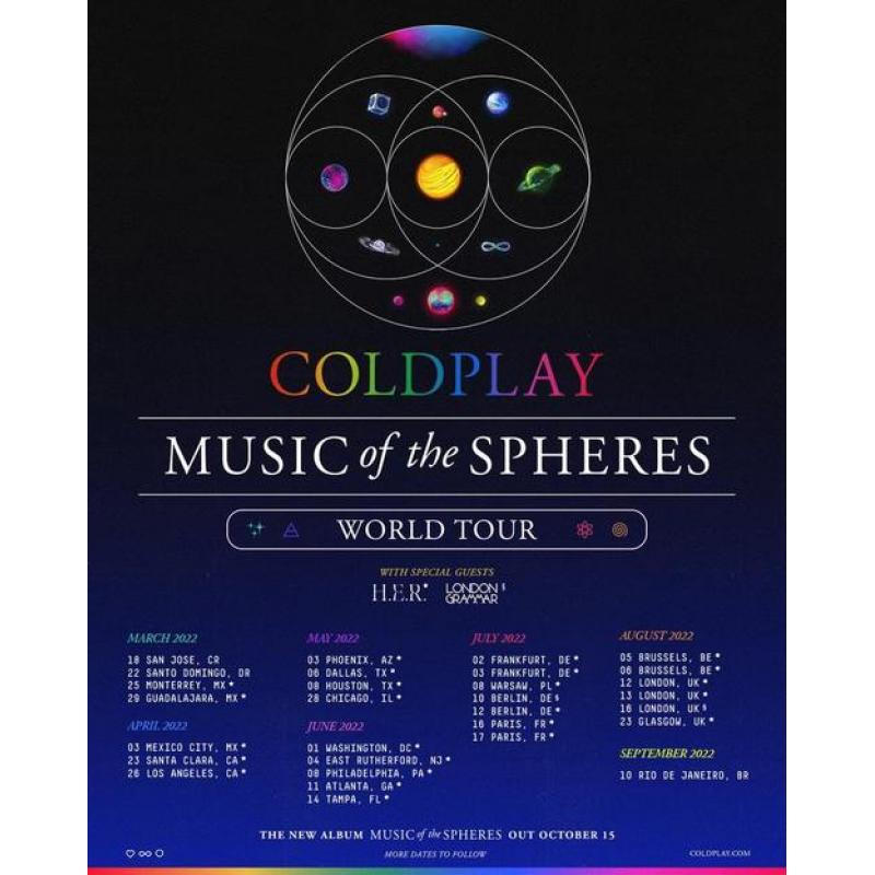 Staanplaatsen Coldplay 6 augustus