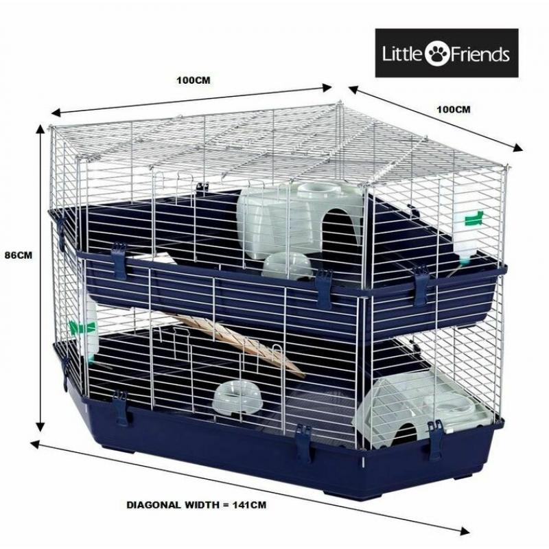 Little Friends Indoor Double Corner Cage XL