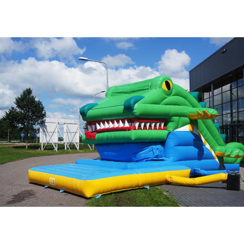 Te koop happende krokodil van jb inflatables Springkussen Glijbaan