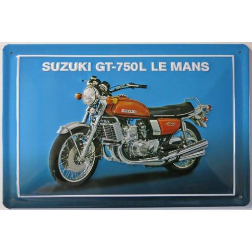 Reclamebord van Suzuki GT-750L-Le Mans in reliëf -30 x 20 cm