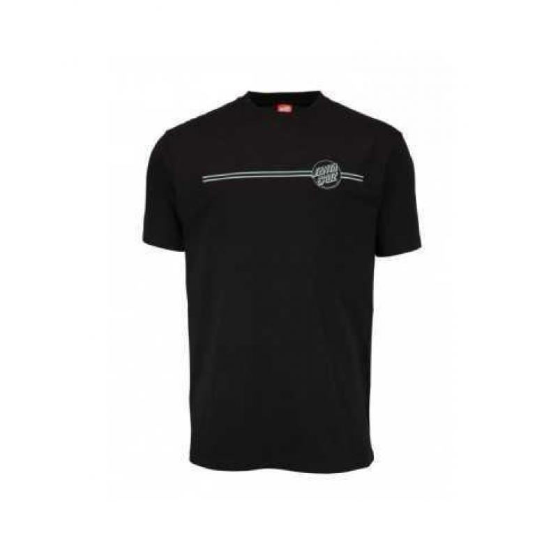 SANTA CRUZ Opus Dot Stripe T-SHIRT - BLACK/ICE Blue XL nieuw