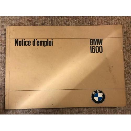 Notice d’emploi BMW 1600