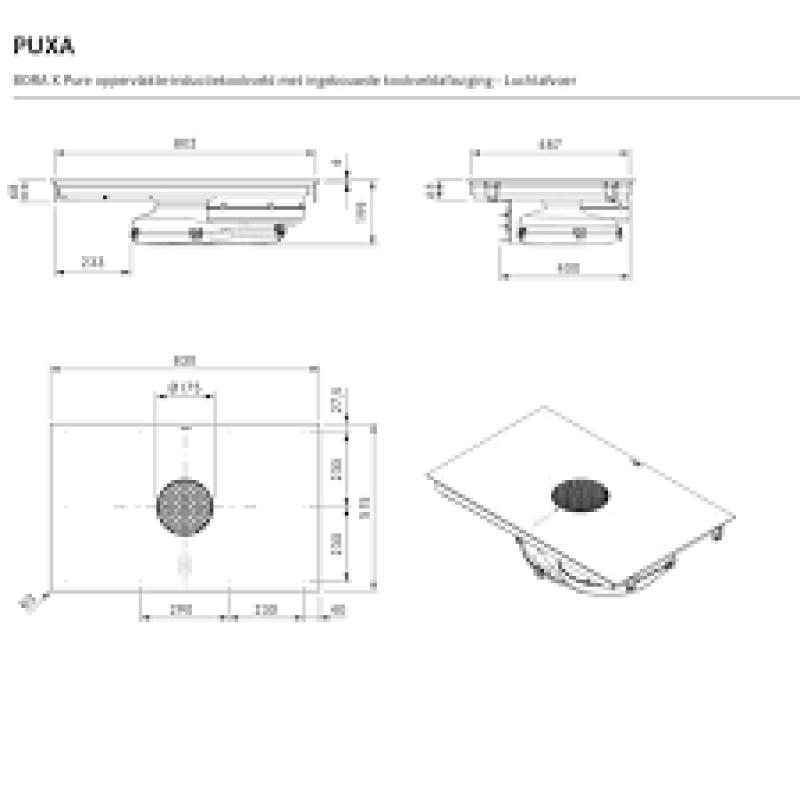 Bora kookplaat met recirculatie PURU