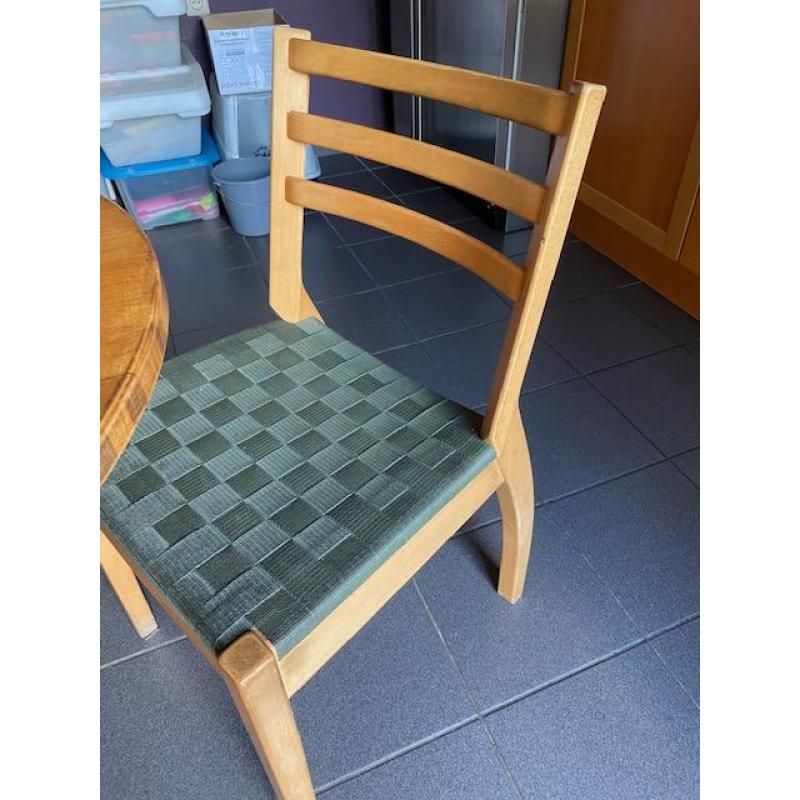 Eiken tafel en stoelen - antiek look