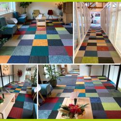 Hoogpolige A-Kwaliteit tapijttegels in Blauw en Rood